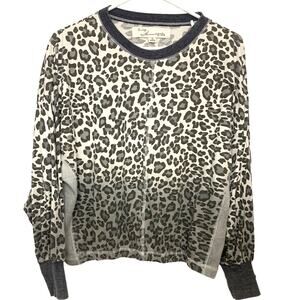 Vintage Havana Oversized Leopard Top M Gray Blouson Boxy Boyfriend Minimalist